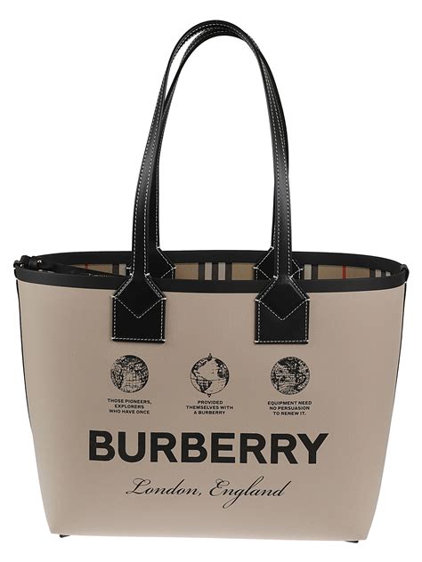 burberry logo printed tote|More.